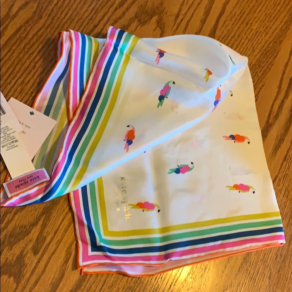 NWT Kate Spade Flock Party Silk Bandana